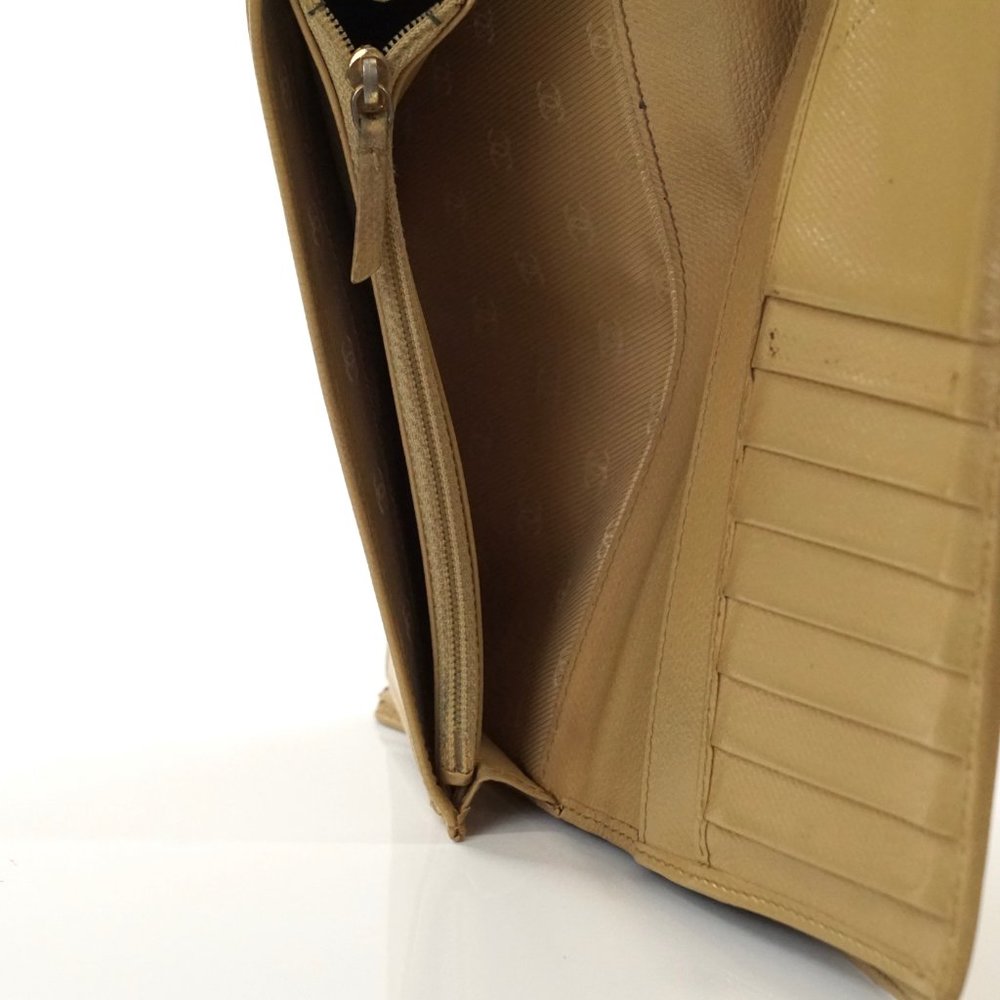 Auth Chanel Long Wallet Beige Leather #7070C71 - Picture 10 of 13